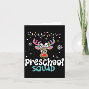 Cartão Pré-Escolar Professora de Natal Reinde na Praça da
