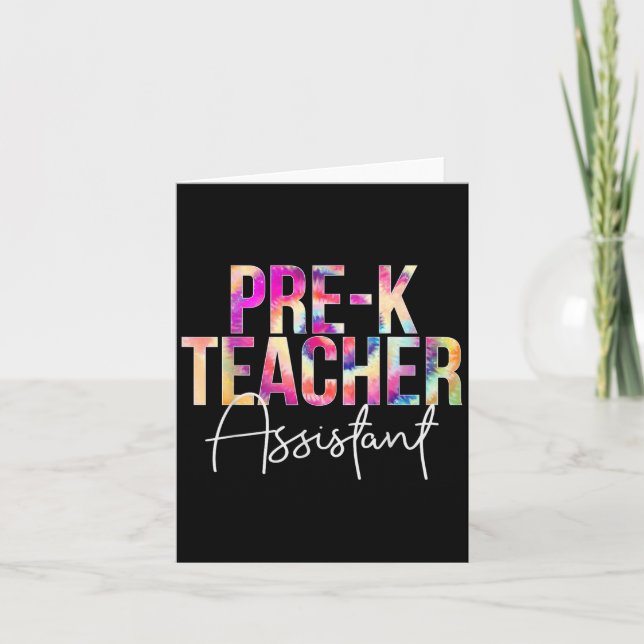 Cartão Pre-k Teacher Istant Tie Dye Back To School Apprec (Frente)