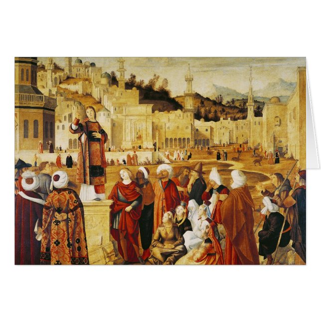 Cartão Preaching de St Stephen (Frente Horizontal)