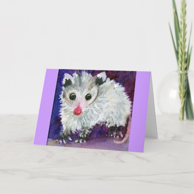 Cartão Precious Baby Purple Possum Card (Frente)