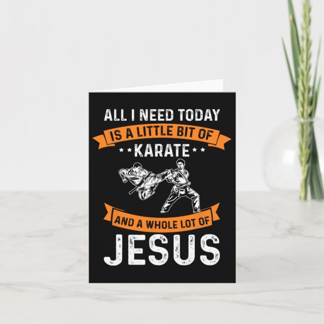 Cartão Precisa de Karate Jesus Cristo Cristão Deus Adora  (Frente)