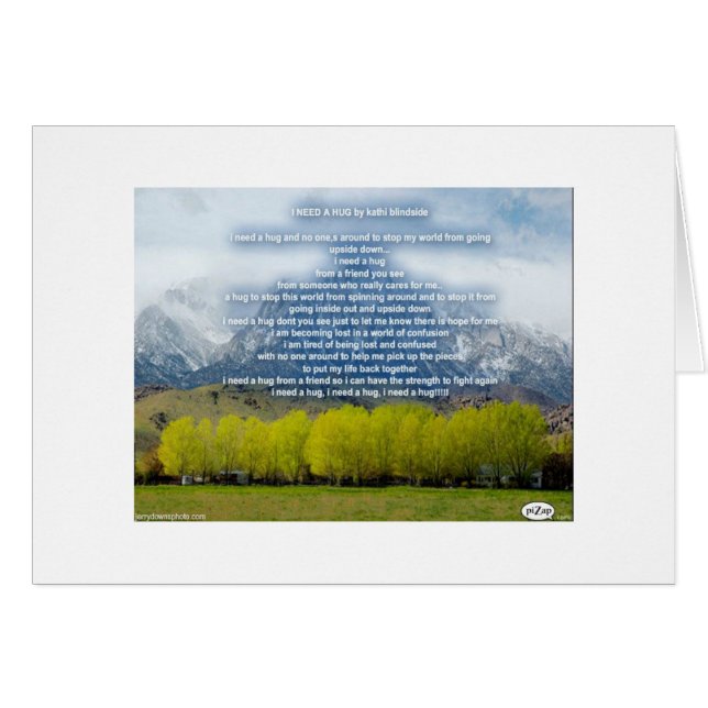 CARTÃO PRECISO DE UM ABRAÇO (Frente Horizontal)