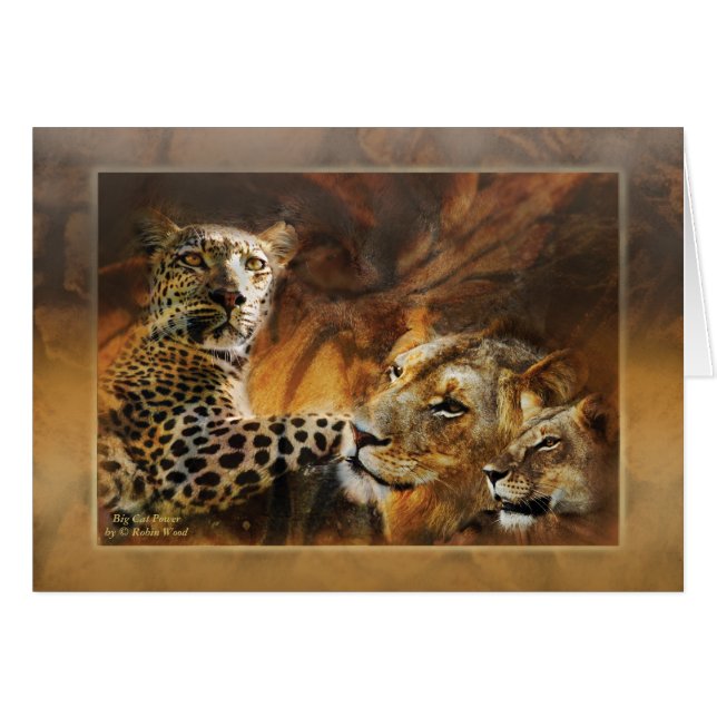 Cartão Predador do gato grande (Frente Horizontal)