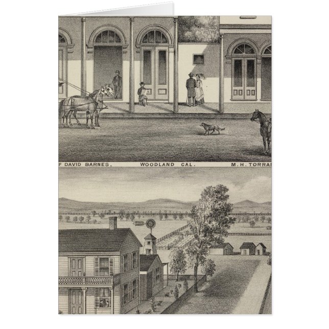 Cartão Prédios Woodland, Yolo (Frente)