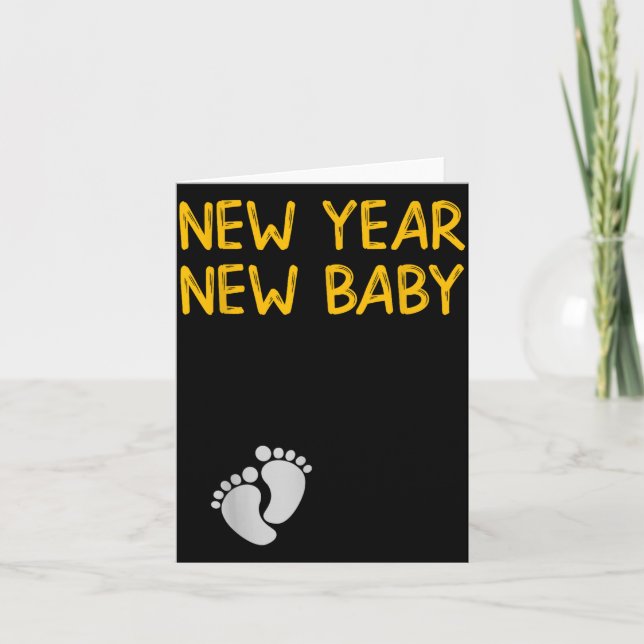 Cartão Pregnancy Announcemen - New Year New Baby  (Frente)