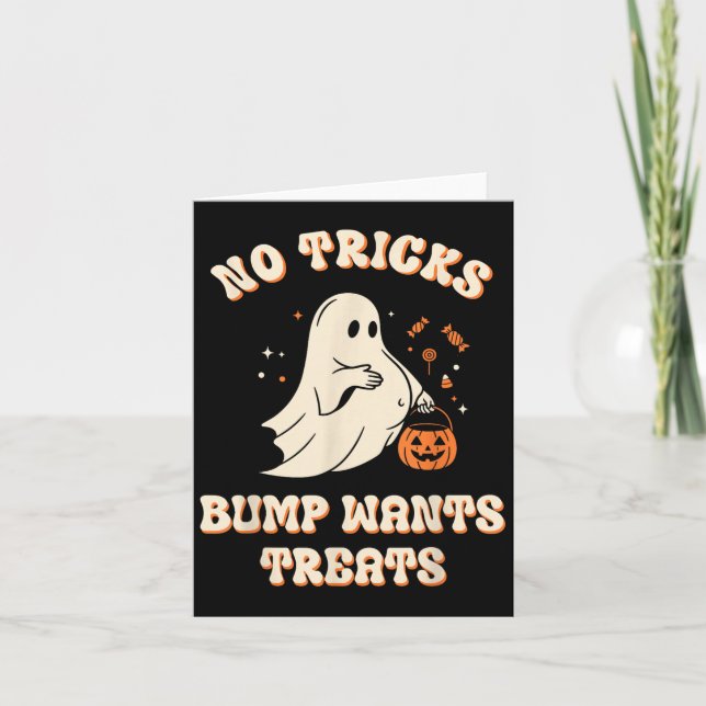 Cartão Pregnant Ghost Lazy Trick Or Treat Dress Funny Hal (Frente)