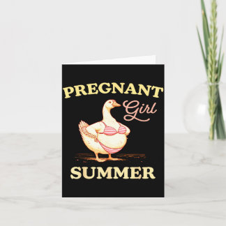 Cartão Pregnant Girl Summer Funny Baby Announcement Goose