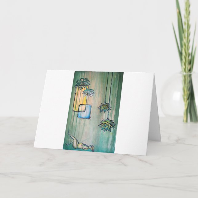 Cartão Pregnant Woman with Lotus Flowers (Frente)