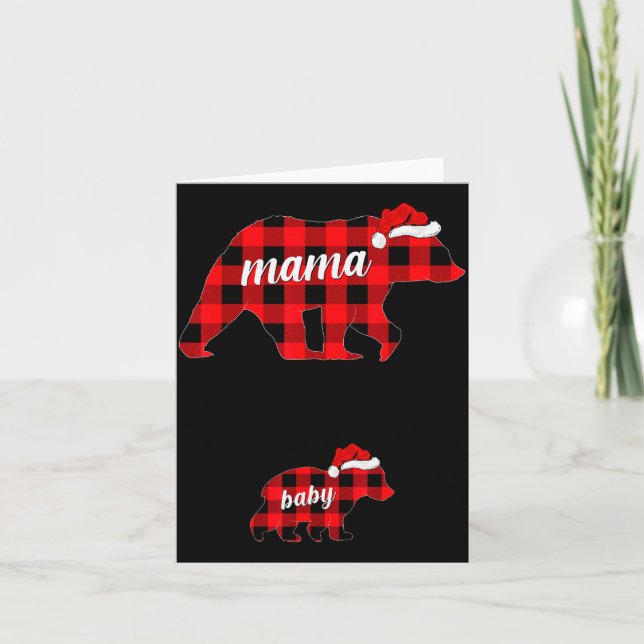 Cartão Pregnant Women Mama Bear Pregnancy Christmas Pajam (Frente)