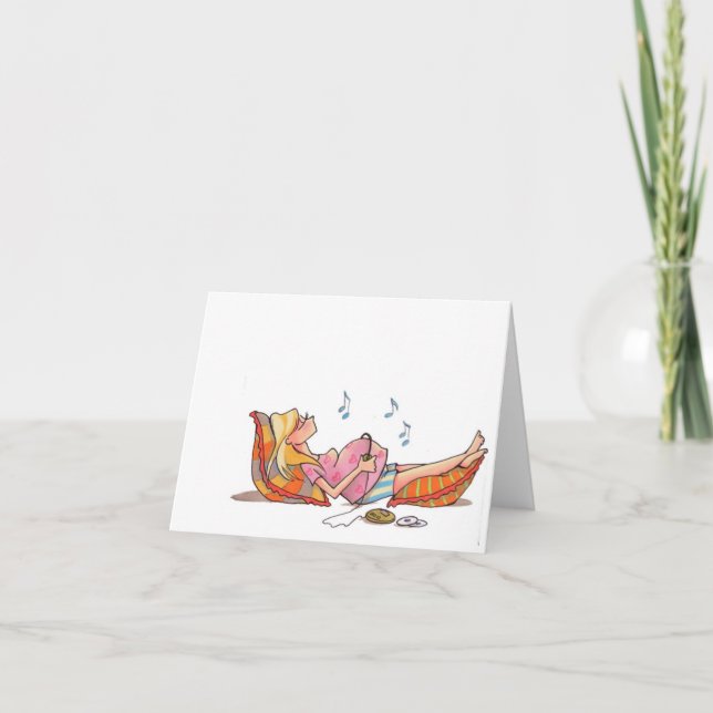 Cartão Pregnant Women Music Notecard (Frente)