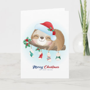 Cartão Preguiça de Natal