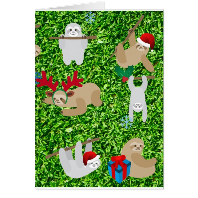 Cartão preguiça do xmas (Frente)