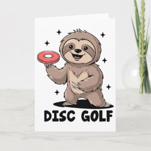 Cartão Preguiça Jogando Disc Golf Jogador Esportes Atleta