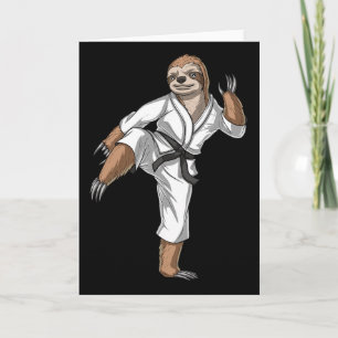 Cartão Preguiça Karate Kickboxing Taekwondo Muay Thai Art