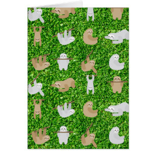 Cartão preguiças engraçadas