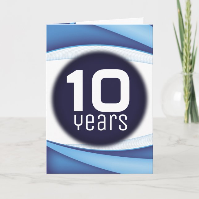 Cartão Prêmio de aniversário de funcionários da onda tecn (Frente)