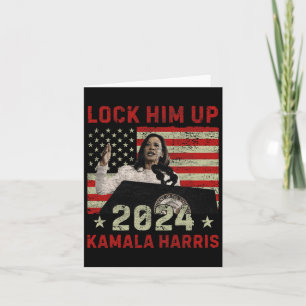 Cartão Prenda Ele Kamala Harris 2024 Bandeira dos EUA Dem