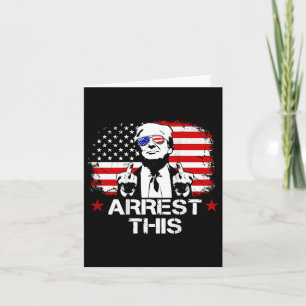 Cartão Prendam Este Dedo-Trump Pro Bandeira Americano