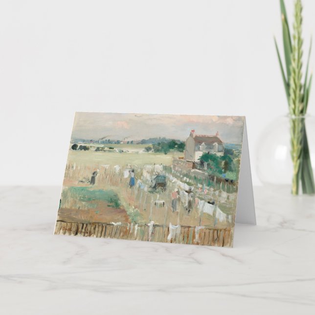 Cartão Prendendo a roupa para secar | Berthe Morisot (Frente)