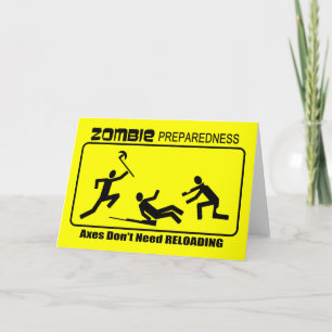 Cartão Preparação para Zumbi Eixos Recarregam Design