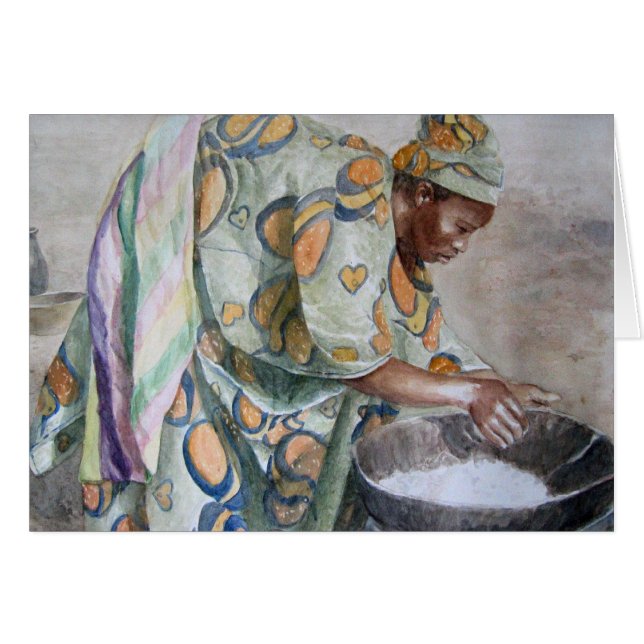 Cartão "Preparando o banquete do casamento " (Frente Horizontal)