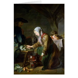 Cartão Preparando uma refeição