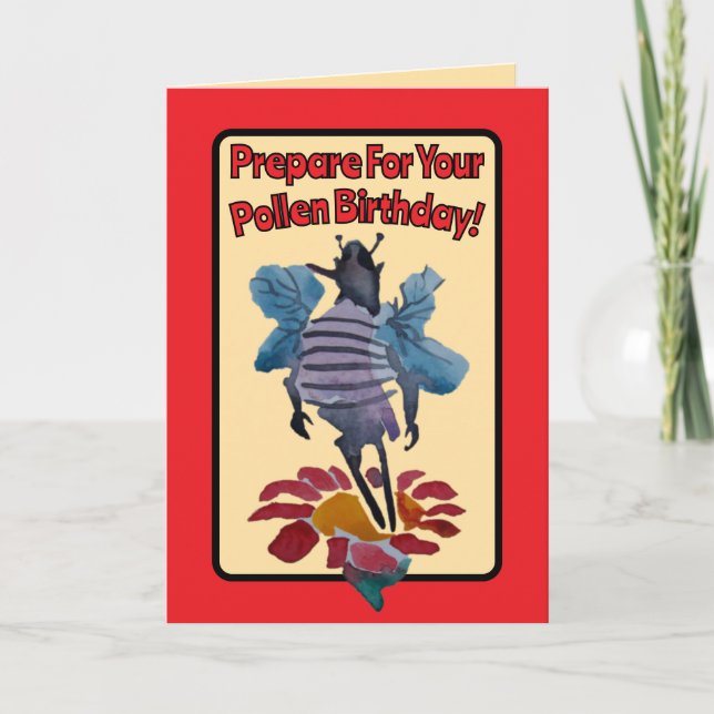 Cartão Prepare-Se Para O Seu Aniversário De Pólen O Polin (Frente)