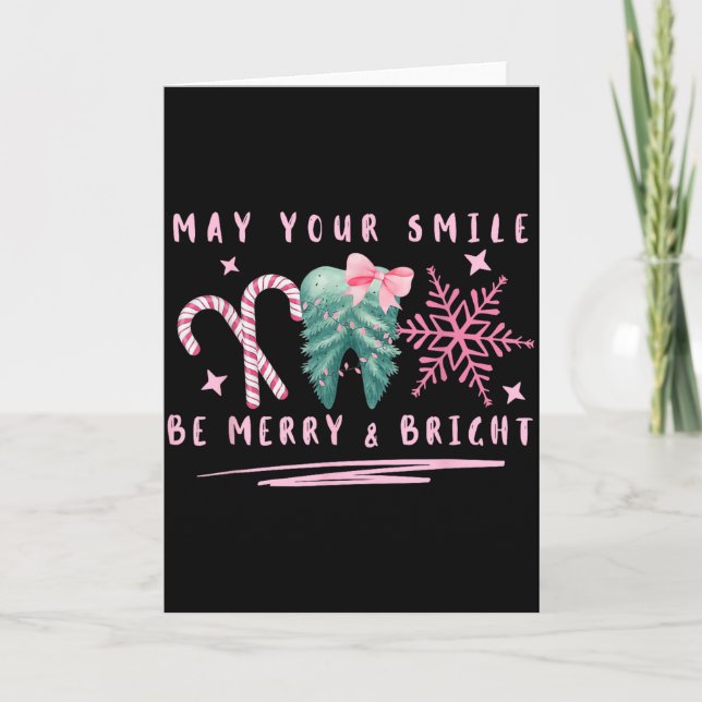 Cartão Preppy Coquette Teeth May Your Smile Be Merry And  (Frente)
