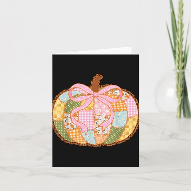 Cartão Preppy Floral Patchwork Abóbora Coquette Renda Out (Frente)