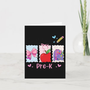 Cartão Preppy Girly Back To School Hello Pré-Escolol