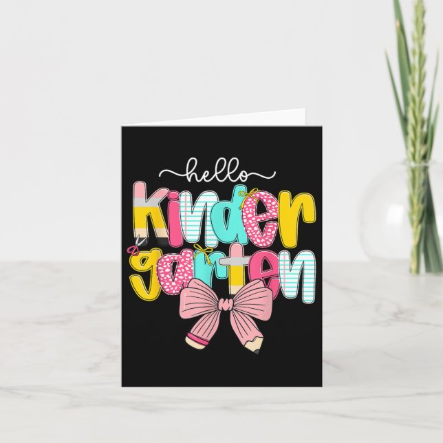 Cartão Preppy Hello, Professora Do Jardim De Infância Coq (Frente)