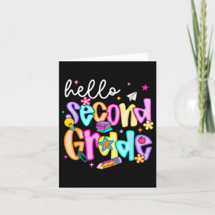 Cartão Preppy Hello segundo Grade Back To School Teachers