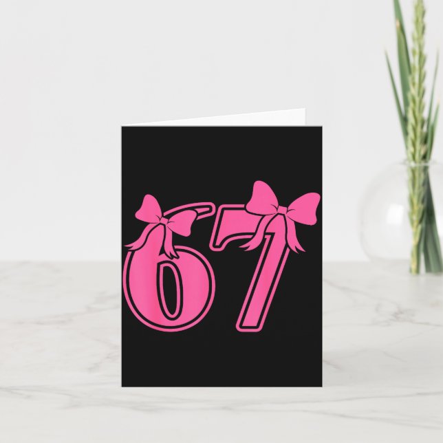 Cartão Preppy Nk Coquette Bow Lace 67 Six Seven Meme Wome (Frente)