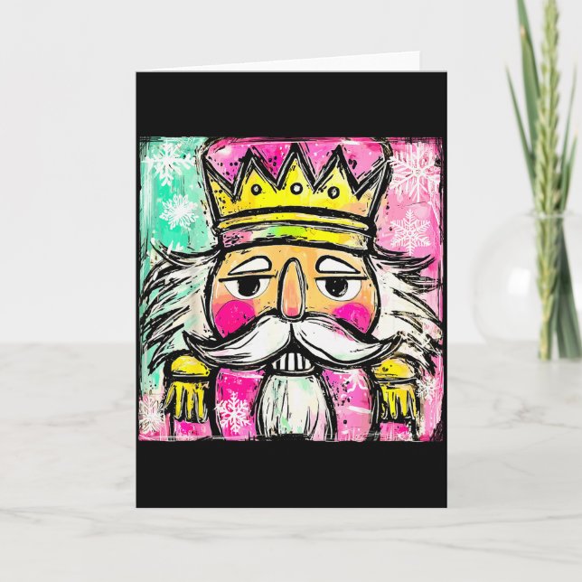 Cartão Preppy Nutcracker Christmas Girly Xmas Costume Kid (Frente)