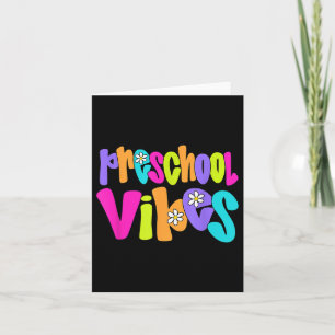 Cartão Preschool Vibes Professora Engraçado De Volta À Es