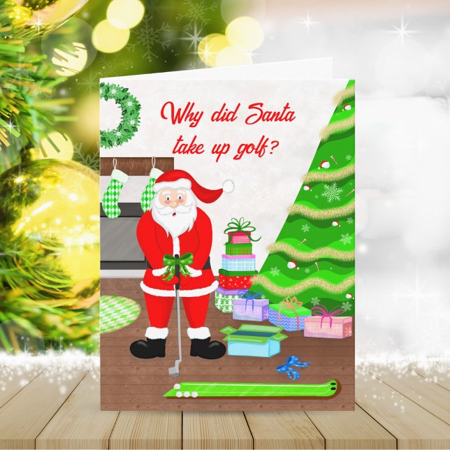 Cartão Presente Antecipado do Papai Noel - Um Natal com B (The putter perfect Christmas card for the golfer! )