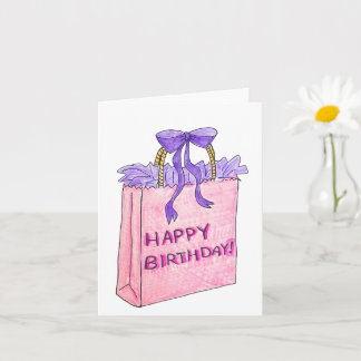 Cartão Presente Cor-de-Rosa de Aniversário
