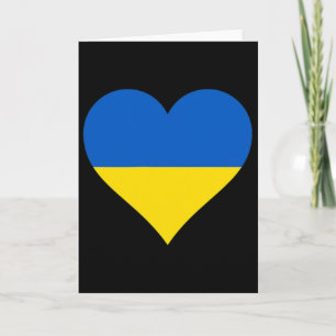 Cartão Presente Coração Bandeira da Ucrânia Amor Ucrânia