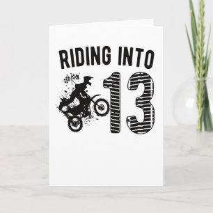Cartão Presente de 13º Aniversário Moto de Trilha para Mo