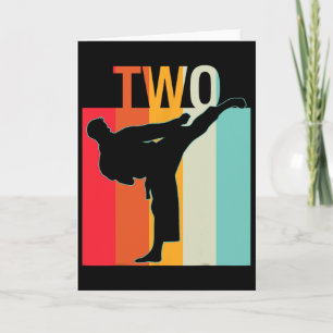 Cartão Presente de 2º aniversário Karate Taekwondo Retro 