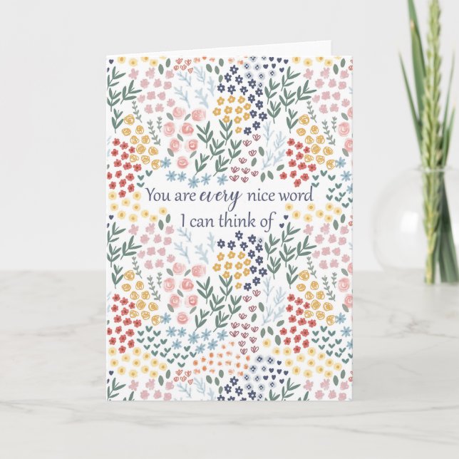 Cartão Presente de Agradecimento Sincero Amizade Floral (Frente)