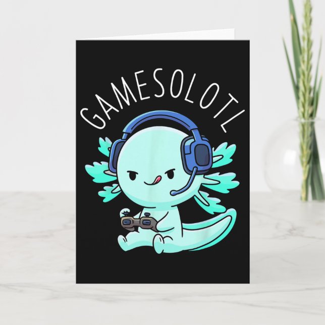 Cartão Presente de anime de axolote gamer Kawaii para men (Frente)