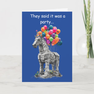 Cartão Presente de Aniversário Divertido Humor Cavalo de