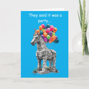 Cartão Presente de Aniversário Divertido Humor Cavalo de