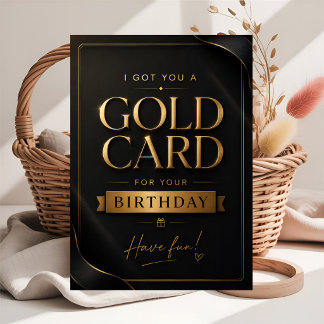 Cartão Presente de Aniversário em Ouro Fofo