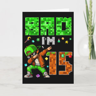 Cartão Presente de aniversário estilo Pixel Dab Gamer par