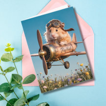Presente de Aniversário Humoroso Hamster Piloto &
