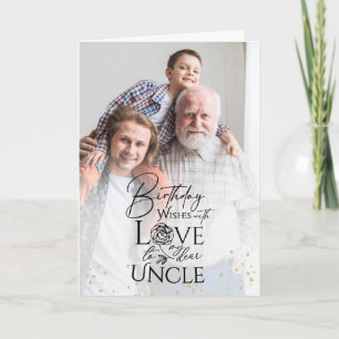 Cartão Presente de Aniversário Minimalista Tio com Foto