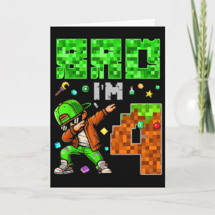 Cartão Presente de aniversário no estilo Pixel Dab Gamer 
