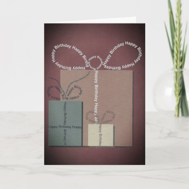 Cartão Presente de aniversário Para homens ou mulheres (Frente)